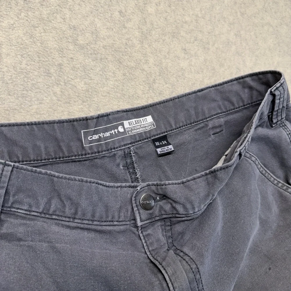 Carhartt Rugged Flex Double Front Work Pants Distressed Gray 36x34 - Picture 4 of 10